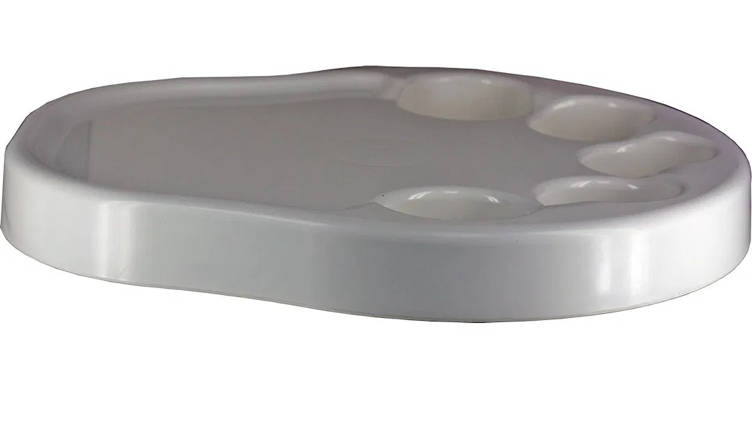1670009 – SPRINGFIELD Boat Table Top, Party Platter Non-Foldable With 5 Cup Holders Without Umbrella Socket White Pla...